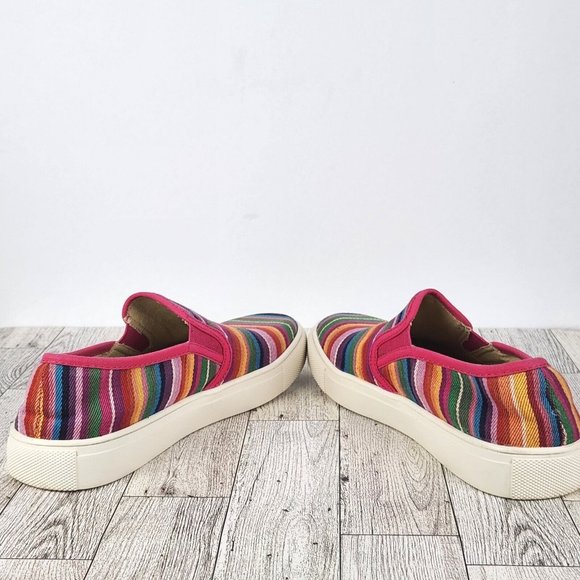Boutique by Corkys Sneaker Womens Sz 6 Slip-on Multi-Color Striped Artsy Whimsy - Picture 5 of 10